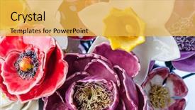  Presentation with floral abstract - Slide deck enhanced with wedding bells - ceramic decorative flowers bouquet background and a yellow colored foreground