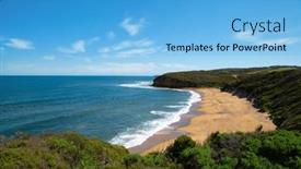  Presentation with australia - Slides having bells-beach-along-the-great background and a light blue colored foreground