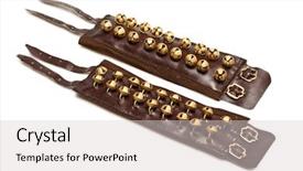  Presentation with indian dance - Colorful PPT layouts enhanced with bells for indian classical dance backdrop and a light gray colored foreground