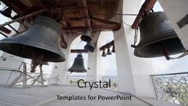  Presentation with resurrection - Amazing slide deck having bells in holy resurrection church backdrop and a light gray colored foreground
