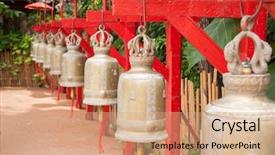  Presentation with chiang mai - Beautiful theme featuring bells in wat phan tao backdrop and a coral colored foreground