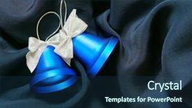  Presentation with dark blue - Colorful PPT layouts enhanced with bells over dark blue fabric backdrop and a  colored foreground