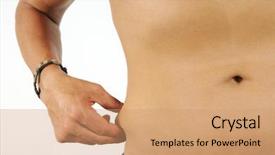  Presentation with abdominal - Presentation featuring belly checking on abdominal fat background and a  colored foreground