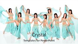  Presentation with harem - Presentation theme consisting of belly dance - bellydance harem collage background and a sky blue colored foreground