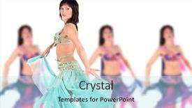  Presentation with dance - Audience pleasing slide deck consisting of belly dance - bellydancer with group girls backdrop and a  colored foreground