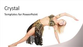 Presentation with costume - Audience pleasing presentation theme consisting of belly-dancer in golden-black backdrop and a white colored foreground