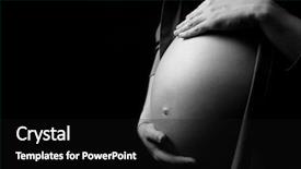  Presentation with black woman - Amazing PPT theme having belly of a pregnant woman backdrop and a black colored foreground