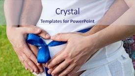  Presentation with blue ribbon - Presentation theme featuring belly with blue ribbon third background and a sky blue colored foreground