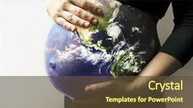  Presentation with pregnant woman - Slide set featuring belly with earth of pregnant background and a tawny brown colored foreground