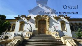  Presentation with school building - Slide set with belo-horizonte-brazil-july-25 background and a  colored foreground