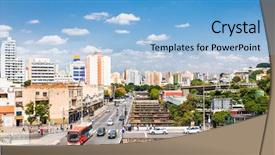  Presentation with ho chi minh city - Colorful presentation theme enhanced with belo horizonte city minas gerais backdrop and a light blue colored foreground