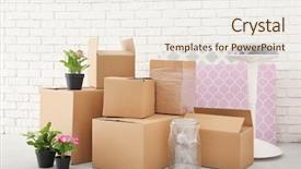  Presentation with diet low carb concept healthy - Amazing slides having belong - move house concept carton boxes backdrop and a sky blue colored foreground