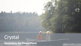  Presentation with rowing - Slide set consisting of beloved woman and rowing oars background and a gray colored foreground