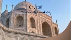  Presentation with taj mahal - Presentation theme enhanced with below-angle-view-of-taj background and a light blue colored foreground