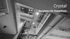  Presentation with pipes - PPT theme featuring below-black-and-white-shot background and a dark gray colored foreground