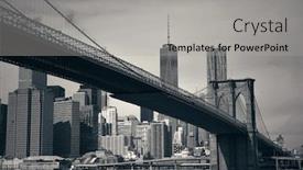  Presentation with brooklyn - Slide set consisting of below-brooklyn-bridge-with-downtown background and a light gray colored foreground