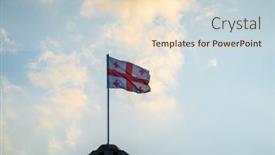  Presentation with pole - Theme featuring below-flag-of-georgia-fluttering background and a lemonade colored foreground