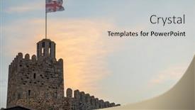  Presentation with pole - Presentation design with below-flag-of-georgia-fluttering background and a light gray colored foreground