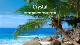  Presentation with makro leaves - PPT layouts with below ocean frames - leaves paradise frame background and a tawny brown colored foreground