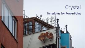  Presentation with residential - Presentation featuring below-of-aged-residential-building background and a sky blue colored foreground