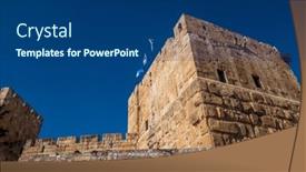  Presentation with jerusalem - Slides with below-of-aged-weathered-stone background and a ocean colored foreground