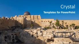  Presentation with jerusalem - Presentation design enhanced with below-of-ancient-limestone-wailing background and a ocean colored foreground