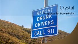  Presentation with blue green - Slides with below-of-blue-sigh-road background and a light blue colored foreground