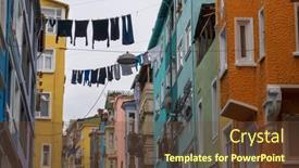  Presentation with residential - PPT theme enhanced with below-of-clothes-hanging background and a  colored foreground