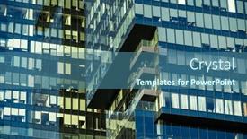  Presentation with city buildings - Presentation theme having below-of-contemporary-high-rise background and a ocean colored foreground