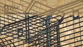  Presentation with black stars - Theme consisting of below-of-metal-black-fence background and a coral colored foreground