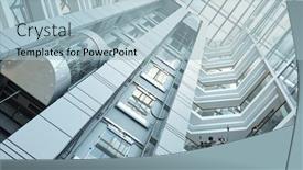  Presentation with moving business - Audience pleasing slides consisting of below-view-of-moving-elevator backdrop and a light blue colored foreground