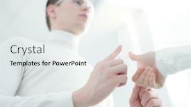  Presentation with biometrics - Beautiful slide deck featuring below-view-of-young-man backdrop and a sky blue colored foreground