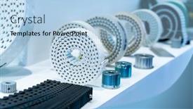  Presentation with parts - Slide set featuring belt-crawler-for-casting-industrial background and a light blue colored foreground