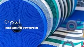  Presentation with parts - Theme consisting of belt-crawler-for-casting-industrial background and a cobalt blue colored foreground