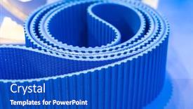  Presentation with parts - Presentation featuring belt-crawler-for-casting-industrial background and a cobalt blue colored foreground