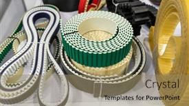  Presentation with parts - Slide deck featuring belt-crawler-for-casting-industrial background and a coral colored foreground