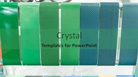  Presentation with parts - Presentation design having belt-crawler-for-casting-industrial background and a  colored foreground