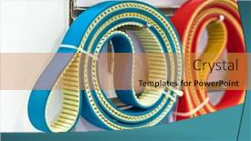  Presentation with parts - Slide deck enhanced with belt-crawler-for-casting-industrial background and a  colored foreground