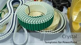  Presentation with parts - Presentation featuring belt-crawler-for-casting-industrial background and a  colored foreground