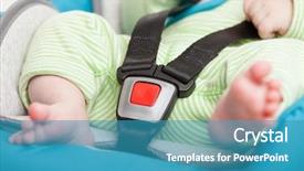  Presentation with child safety - PPT theme with defocused background of crowd of people in a basketball court background and a gray colored foreground