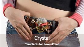  Presentation with skull - Theme featuring belt with a skull on a waist background and a tawny brown colored foreground