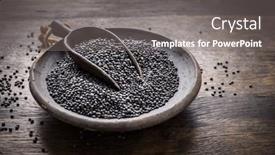  Presentation with lentils - PPT theme with beluga-lentils-on-wooden-background background and a gray colored foreground