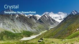  Presentation with siberia - Slide set enhanced with belukha-the-highest-peak background and a ocean colored foreground