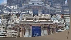  Presentation with india temple - Amazing PPT theme having belur-karnataka-india-october-31 backdrop and a ocean colored foreground