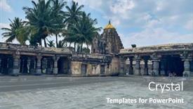  Presentation with india temple - Amazing presentation design having belur-karnataka-india-october-31 backdrop and a gray colored foreground