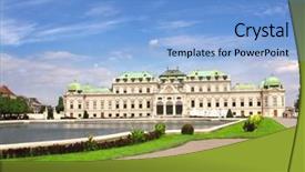  Presentation with vienna - Amazing slide deck having belvedere-palace-vienna-summer-day backdrop and a light blue colored foreground
