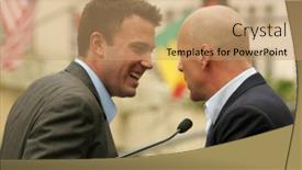  Presentation with hollywood star - Slide set consisting of ben-affleck-and-bruce-willis background and a coral colored foreground