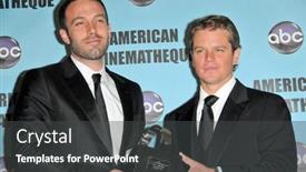 Presentation with award ceremony - Slide deck featuring ben-affleck-and-matt-damon background and a dark gray colored foreground