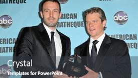  Presentation with award ceremony - Theme consisting of young drown woman in a poetic representation background and a navy blue colored foreground