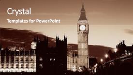  Presentation with dusk - Audience pleasing slide set consisting of ben and house of parliament backdrop and a coral colored foreground